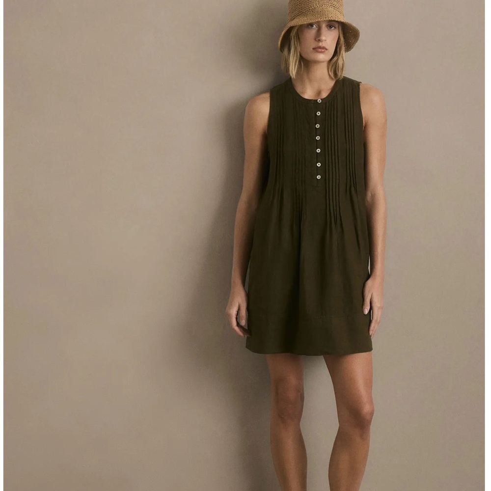 Quince European Linen Sleeveless Swing Dress, size M